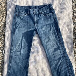 7 For All Mankind Women's Flare Jeans in Classic Blue Wash